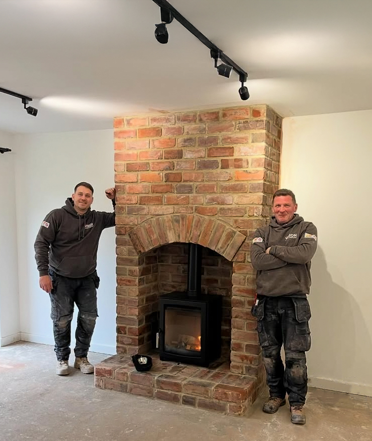 A newly installed fireplace by our friendly team