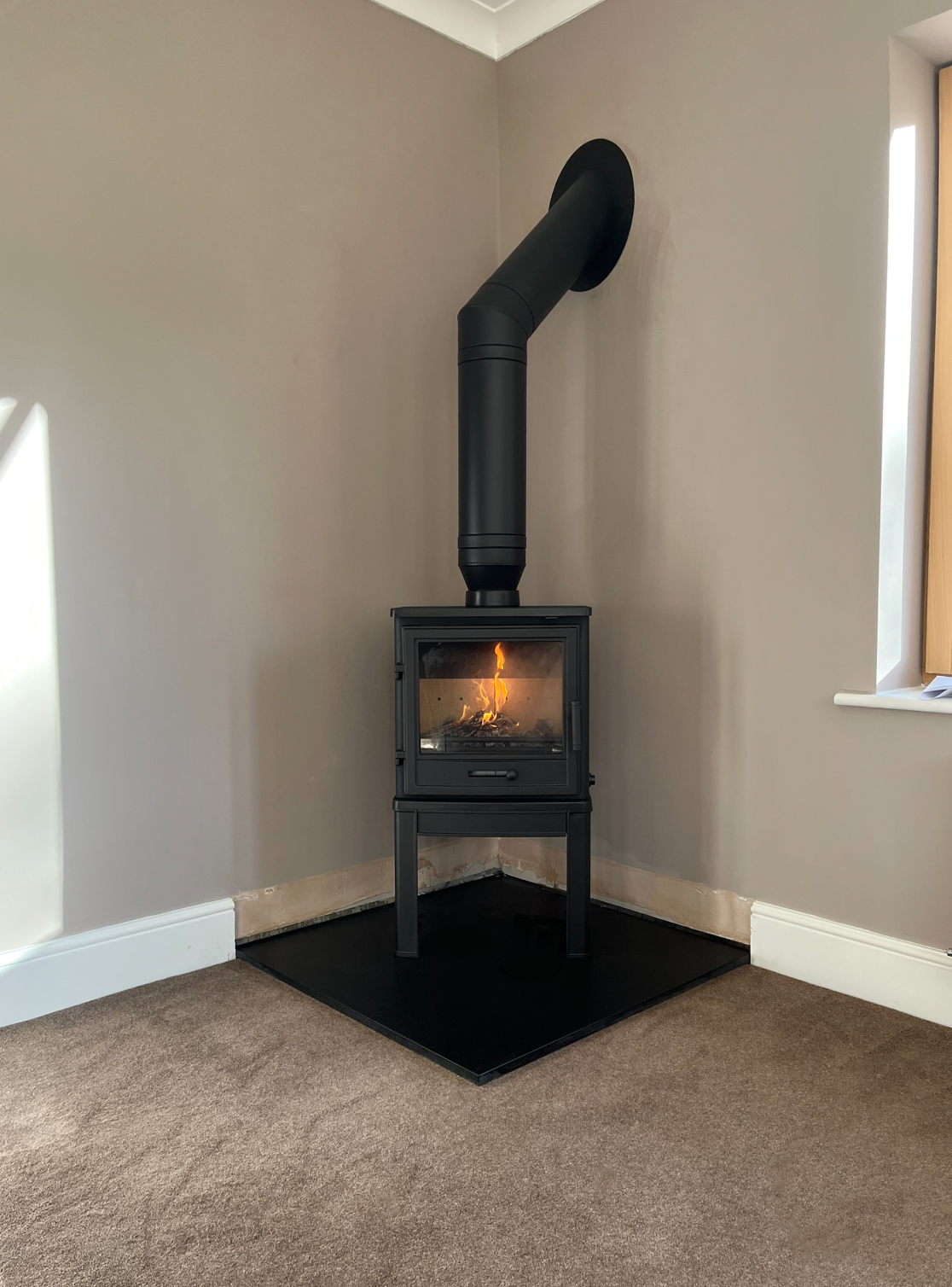 Cozy fireplace in modern home